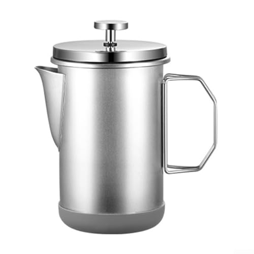 Caffettiera Acciaio 19cm Riutilizzabile per campeggio Caffettiera(Silver)