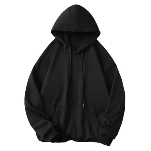 Men's Solid Color Sweatshirt Long Sleeve Pullover Hooded Sweatshirts for Men Soft & Warm Cotton Blend Casual Hoodies