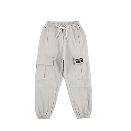 Girls Cargo Pants Toddler Drawstring Elastic Waist Jogger Pants Kids Lightweight Outdoor Active (Beige, 3-4 Years)