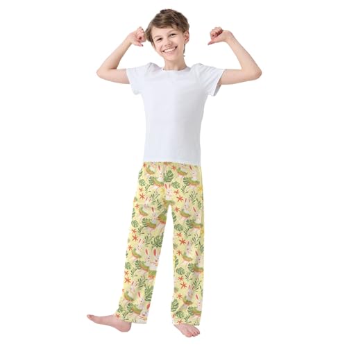 Rabbit Dancing Grass Skirt Long Pajama Pants Bottoms Soft Sleepwear with Pockets2