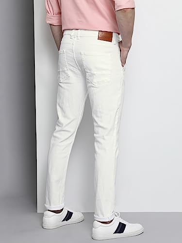 Image of The Indian Garage Co Men Slim Fit Solid Mid-Rise Stretchable Jeans