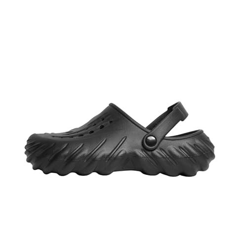 Yoots EVA Clogs for Men | Lightweight & Waterproof Slip-On Sandals with Back Strap | Everyday Comfortable Casual Footwear With Trendy Design (Black, UK Footwear Size System, Adult, Men, Numeric, Medium, 9)