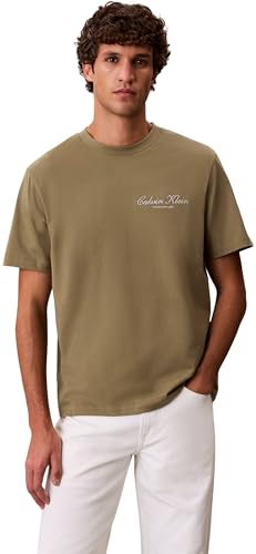 Calvin Klein Herren T-Shirt Kurzarm March Graphic Seasonal aus Baumwolle, Grün (Deep Lichen Green), S – Ansicht 1