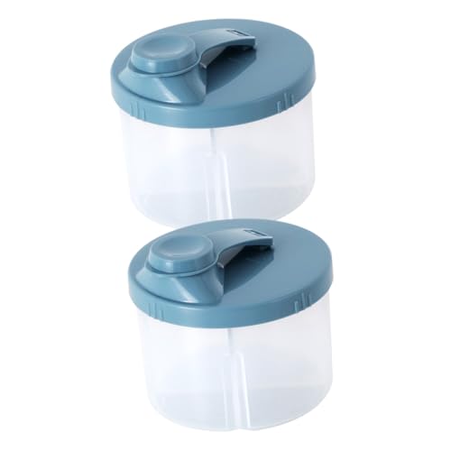 Abaodam 2個 粉ミルク携帯箱 ベビーフード収納旅行 の授乳容器 粉ミルクの調合容器 携帯用粉ミルクディスペンサー 粉ミルク容器 の旅行の必需品 pp Blue