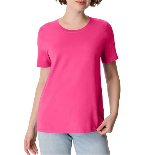 Image of Hanes Women's Perfect-T Crewneck T-Shirt, Lightweight Cotton Short Sleeve Tee for Women
