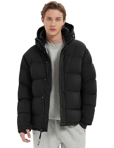 Orolay Men's Puffer Down Jacket with Detachable Hood Versatile Quilted Thicken Winter Jacket