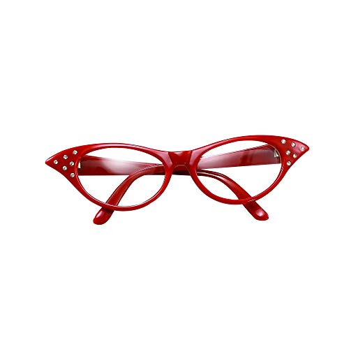 Bristol Novelty BA142R Brille im Stil der 50er, Rot, Damen, Einheitsgröße