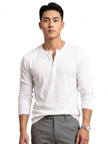 Image of BULLMER Men's Trendy Full Sleeve Henley Neck T-Shirt | Cotton Blend Solid Casual Tee | Stylish Menswear for Everyday | Sizes S to 2XL - Pack 1