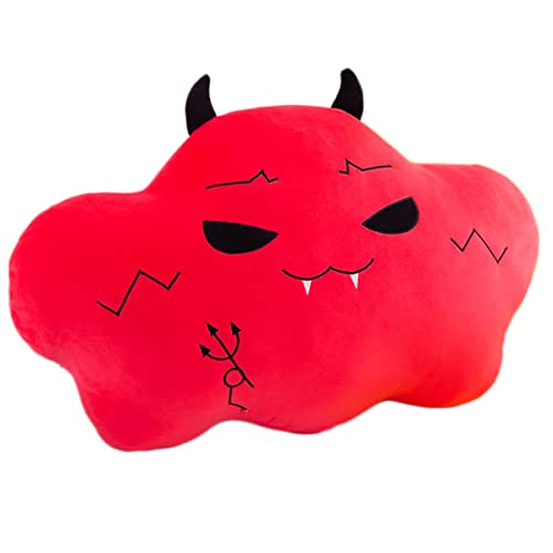 Cloud Shaped Pillow Creativity Emoji Smiley Emoticon Cushion Pillow Stuffed Plush Throw Pillow Home Living Room Decoration Pillows (60cm/23.62inch, Red)