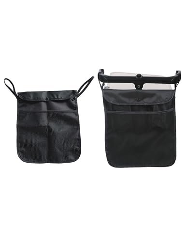 2 organizadores de cochecito de bebé con dos compartimentos, bolsillo frontal de malla para almacenamiento de pañales de biberón, correas desmontables, se adapta a cochecitos como Uppababy, Baby