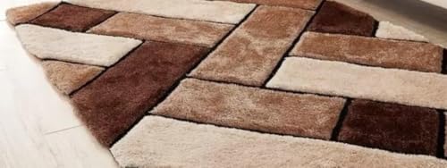 Image of SAGON Anti-Skid Shaggy Carpet Rug for Home | Ultra-Soft Plush Floor Mat for Living Room & Bedroom | Non-Slip, High-Density, Cozy Luxury Decor| 6 x 9 Feet Gold Stone