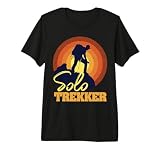 Solo Trekker Sunset Hiking Adventure Premium Tri-blend T-Shirt