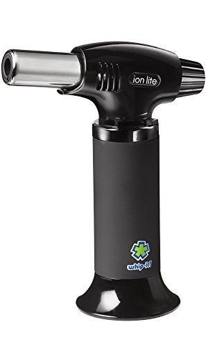 Whip-It! Ion Lite Torch, All Black. Butane Torch Lighter, Refillable Cooking Torch with Adjustable Flame, Safety Lock for Soldering, Kitchen, Welding