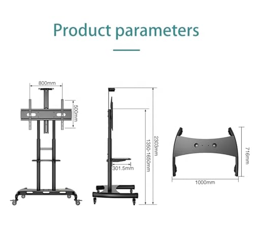 Soporte móvil para TV con elevación ajustable 1350-1650mm miniatura 5