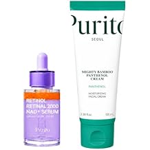 PURITO Retinol 0.1% + Retinal 0.1% Anti-Aging Facial Serum, Panthenol 10% Barrier Cream Bundle