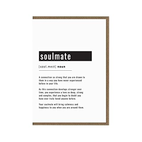 Soulmate Definition Card | Soulmate Birthday Gift | Valentine's Card | Gift For Partner | Anniversary Card Gift | Couples Gift for Him Her Cover