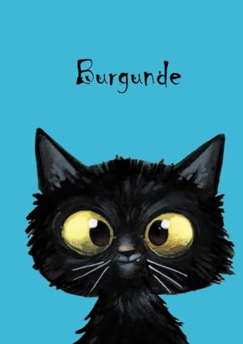 Burgunde: Personalisiertes Notizbuch, DIN A5, 80 blanko Seiten mit kleiner Katze auf jeder rechten unteren Seite. Durch Vornamen auf dem Cover, eine ... Coverfinish. Über 2500 Namen bereits verf