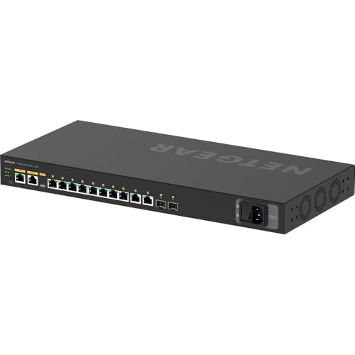 Image of NETGEAR AV Line M4250 12 Port Switch GSM4212PX-100NAS | L3 Managed | 10x1G PoE+ @240W | 2x10G SFP+ | AV GUI | Automatic Configuration | Rack-Mountable | Cloud Care's 3 Year Warranty Included