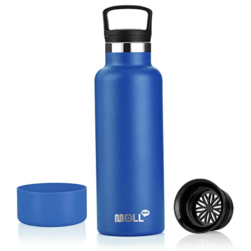 Mollcity Water Bottles Kids, 16Oz Vacuum Insulated Water Bottle With Leak Proof Lid, Stainless Steel Sports Water Bottle With Wide Handle - Easy To Unscrew #TOP28