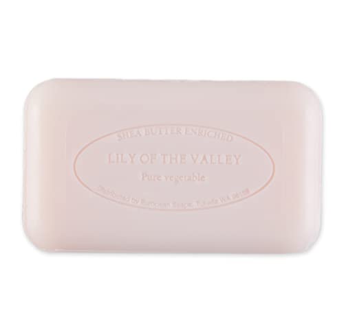 Image of Pre de Provence Artisanal Soap Bar, Natural French Skincare, Enriched with Organic Shea Butter, Quad Milled for Rich, Smooth & Moisturizing Lather, Lily of the Valley, 5.3 Ounce