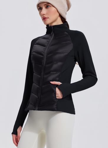 AFZ Womens Lightweight Warm Jacket Running Water Resistant Winter Puffer Jackets with Thumb Hole4