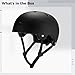 Black Adjustable Skateboard Helmet with MIPS, Eps Foam, and Breathable Design for Sports