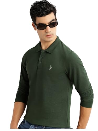 Image of Thomas Scott Men's | Solid | Full Sleeve | Regular Fit | Cotton Blend | Polo Collar | Casual Tshirt