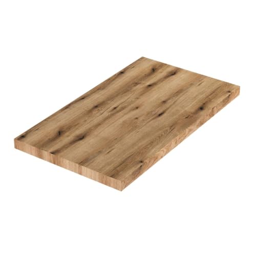 Kiamami Valentina Encimera de Lavabo de 80 cm en Madera de Roble Natural