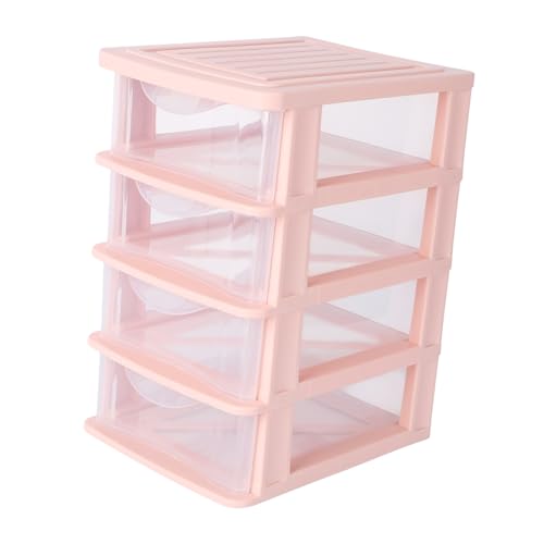 Boîte de rangement de bureau rose empilable pour cosmétiques et papeterie