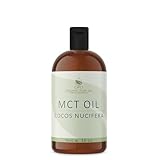 Fractionated Coconut Oil - Pure, Medium Chain Triglycerides Carrier, Undiluted, Non-GMO, from Coconut Fruit not Palm - 16 oz - All Natural, MCT, Fair Trade, Vegan for Skin, Hair, Nails, Body