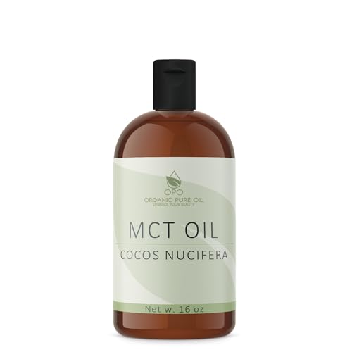 Fractionated Coconut Oil - Pure, Medium Chain Triglycerides Carrier, Undiluted, Non-GMO, from Coconut Fruit not Palm - 16 oz - All Natural, MCT, Fair Trade, Vegan for Skin, Hair, Nails, Body