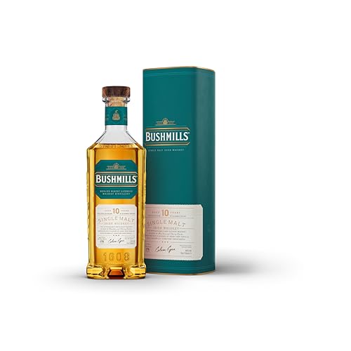 Bushmills 10 Years Old Single Malt Irish Whiskey | Dreifach destillierter 100% Malt Whisky | 40% vol...