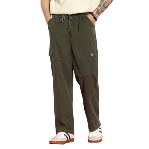 Image of Urbano Fashion Men's Loose Baggy Fit Cargo Jogger Chino Pant with 6 Pockets Stretchable