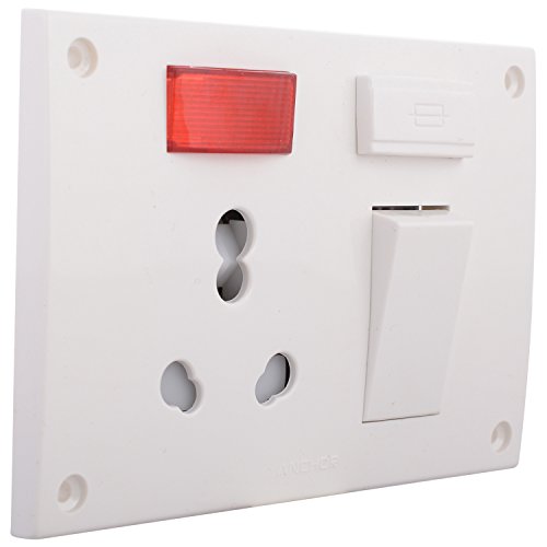 Image of Anchor 20 A Polycarbonate Penta 5-in-1 Combined 4 Hole Switch (White)