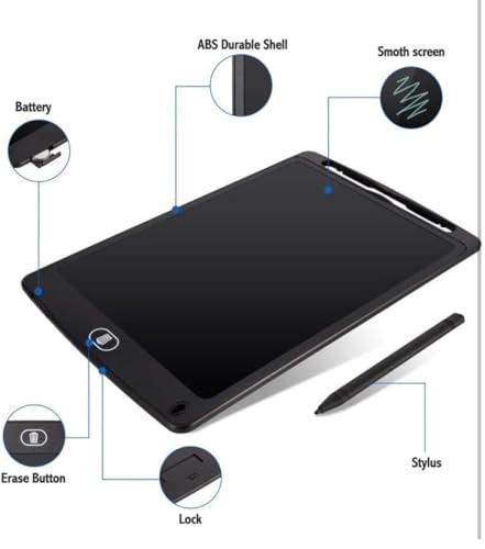 Image of LCD Writing Tablet, Digital Drawing Pad with Colorful Display, Electronic Notepad for Notes and Sketches 12-INCHES (Multicolour, Pack of 1)