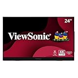 ViewSonic ID2456-4K 24 Inch 4K UHD Touch Display Tablet with PCAP 10 Point Touch, Active Stylus, Built-in Kickstand, USB Hub, HDMI, DisplayPort, and USB C Inputs