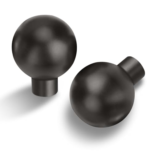 Lardmon 10 Pack Matte Dark Gunmetal Gray Cabinet Knobs Drawer Knobs 1 Inch(25mm) Diameter Modern Single Hole Cabinet Pulls Solid Kitchen Knobs Cabinet Handles Heavy Duty Kitchen Hardware