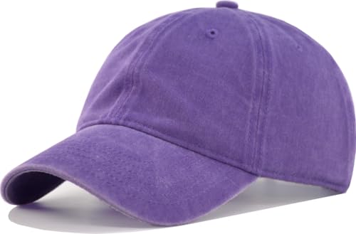 Image of Vintage Washed Cotton Baseball Caps Men Women Adjustable Unstructured Low Profile Dad Hat