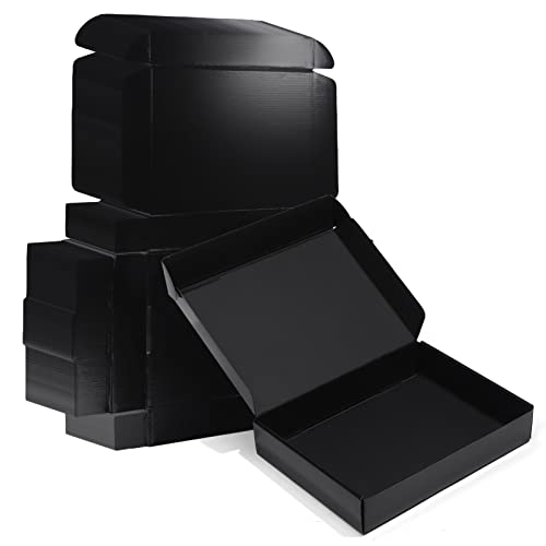 Image of ZBEIVAN 11x8x2 Black Shipping Boxes, 20 Packs Corrugated Cardboard Literature Mailer Boxes for Packaging Small Business Mailing Gifts Wrap Boxes with Lids
