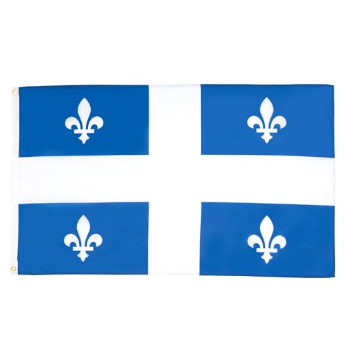 AZ FLAG - Drapeau Québec - 90x60 cm - Drapeau Québécois - Canada 100% Polyester Avec Oeillets Métalliques Intégrés - Pavillon 50 g