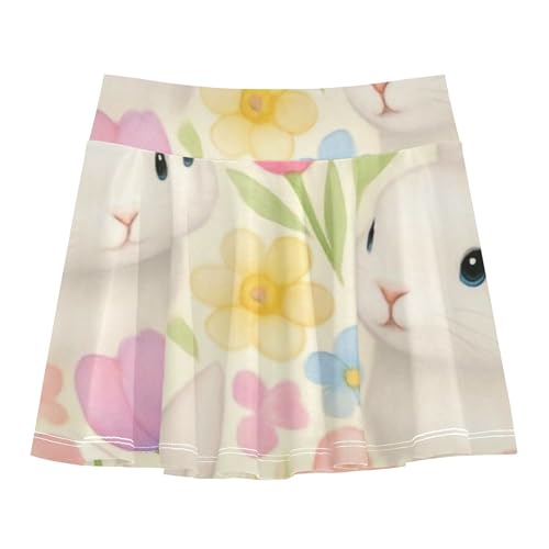 Athletic Shorts Girls Skorts Kids Tennis Skirts Clothes Butterfly Skirt Cute White Rabbits Tulips Colorful 3t
