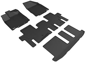 3D MAXpider All-Weather Floor Mats for Infiniti QX60 2014-2020 / Infiniti JX 2013 Custom Fit Car Floor Liners, Kagu Series (1st, 2nd & 3rd Row, Black)