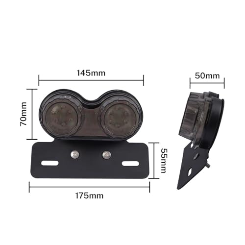 Support de plaque d'immatriculation avec feu stop moto LED étanche
