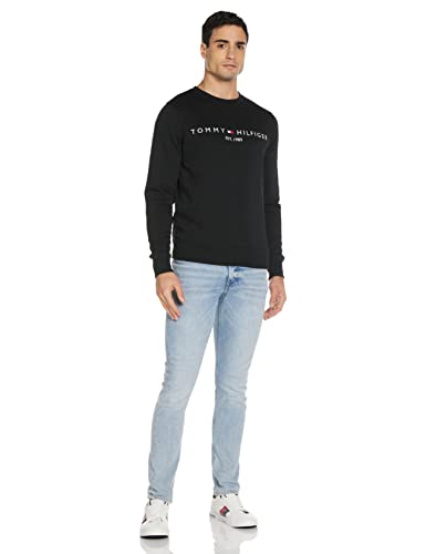 Tommy Hilfiger Sweat Homme Tommy Logo Sans Capuche, Noir (Black), L - Image 7