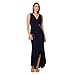 Adrianna Papell Women's Petite Ruffle Flounce Jersey Gown, Midnight