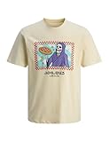 JACK & JONES Jorholiday Skull tee SS Cn - Camiseta para Hombre, Color Blanco Antiguo, Talla S, Blanco Envejecido., S