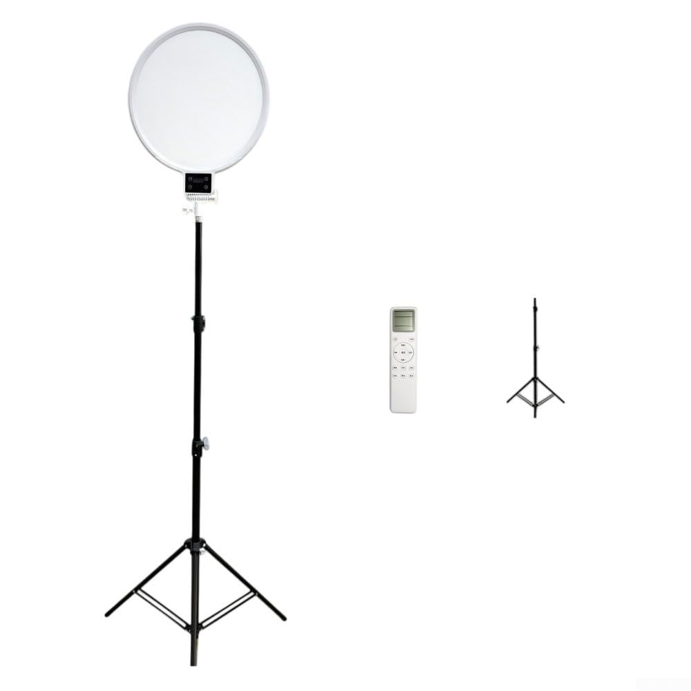 LED per luce ad anello, luce di riempimento morbida dimmerabile con display HD, angolo regolabile per fotografia, registrazione video, streaming live (bianco B)