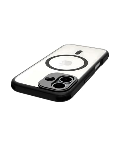 Image of DailyObjects Polycarbonate Case for iPhone 16 Compatible with Mag-Safe Wireless Charging | Black Hybrid Magnetic Armour Slim Shockproof Back Cover