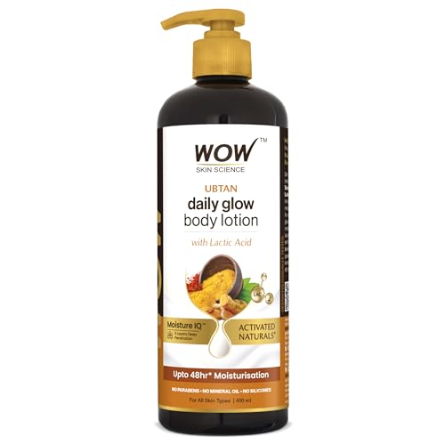 WOW Skin Science Ubtan Body Lotion- All skin type - Anti-Tanning & Smoothening Care with Saffron Extract, Sandalwood Oil - 400mL