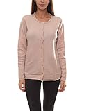  Cheer Strickjacke Figurumspielende Business-Jacke Damen Jacke Freizeit-Jacke mit Rundhals-Ausschnitt Rosa, Größe:38